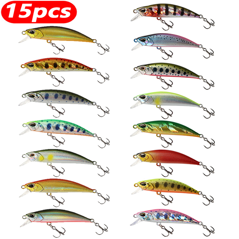 Fishing Lure Jerkbait - 15 szt. Tonących Przynęt Wędkarskich Minnow