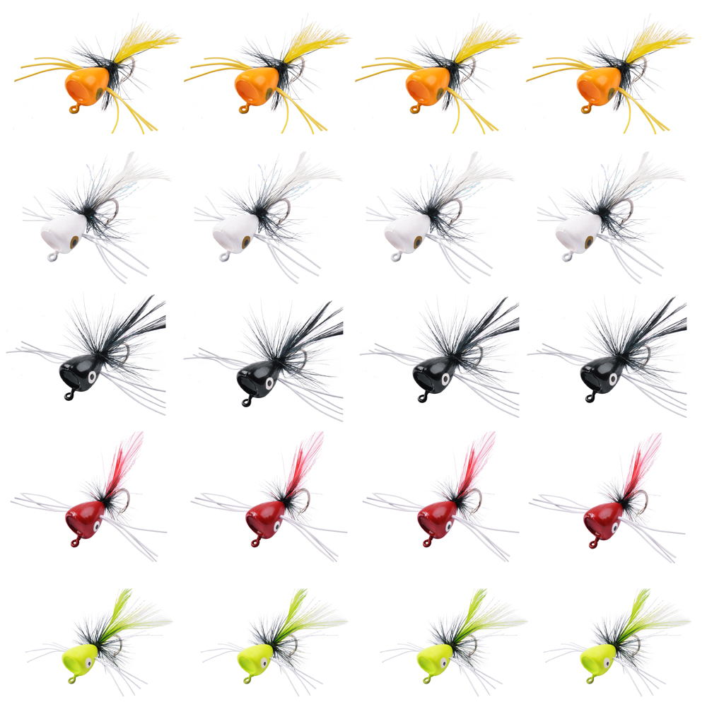 Fishing Lure Popper - 5 sztuk piankowych przynęt muchowych Poppers