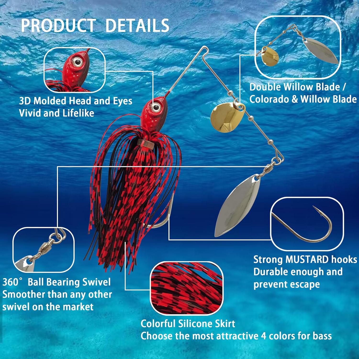 Eupheng Spinner Bait Spoon Wir – Fishing Lure Buzzbait recenzja i cena