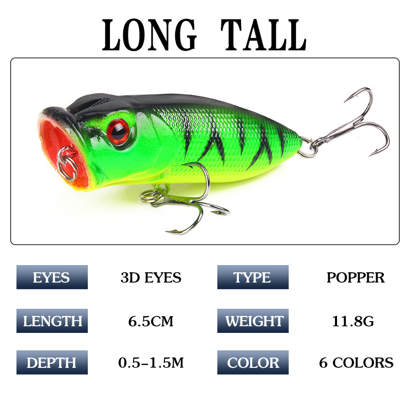 6 sztuk 6 kolorów (w torebce O – Fishing Lure Popper recenzja i cena