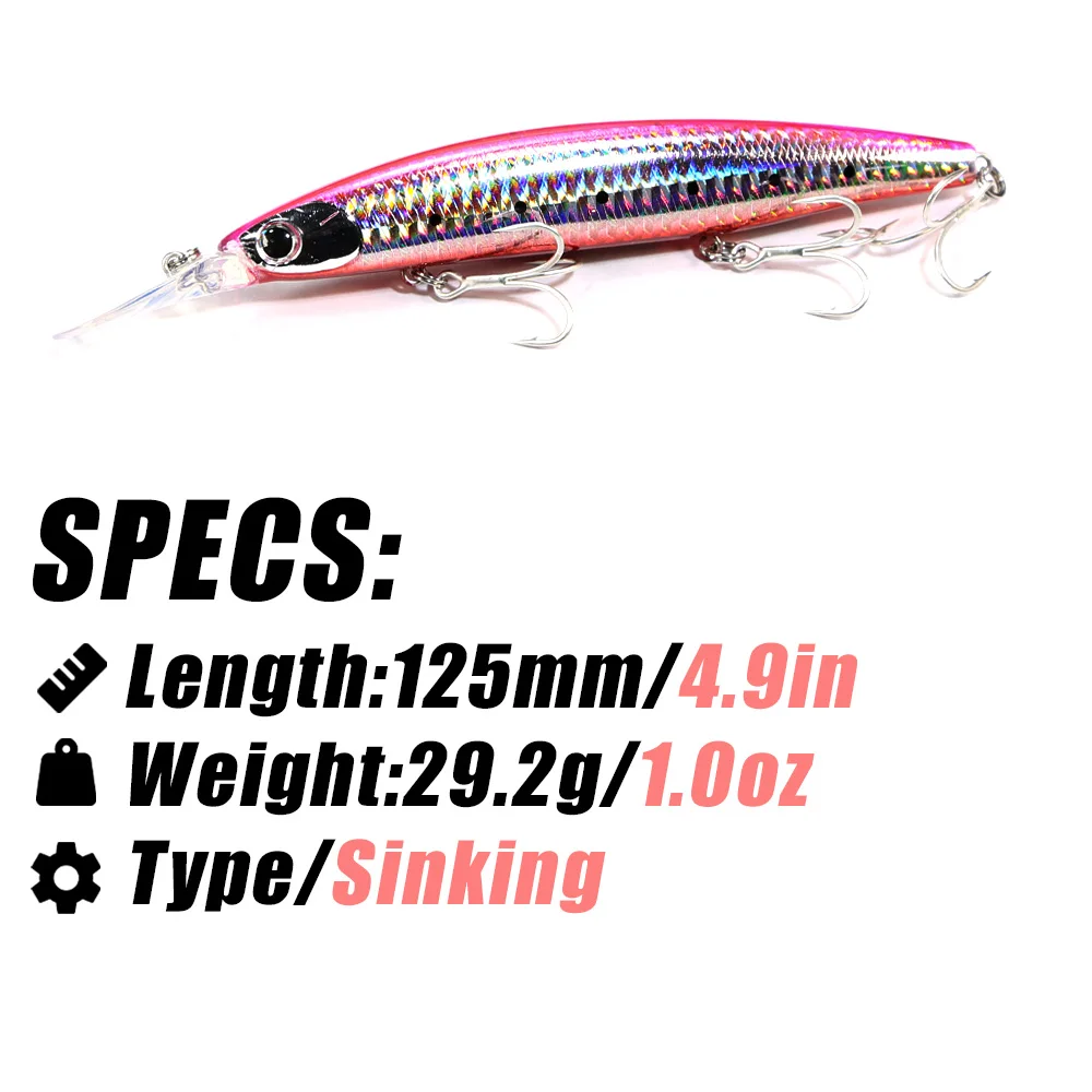 B&U 125mm tonąca Minnow Sea Fi – Fishing Lure Jerkbait recenzja i cena